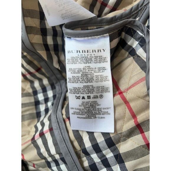 Authentic BURBERRY Grey Diamond Quilted Nova Check Utility Jacket Size S - Picture 12 of 15